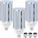 XYCN 3 Pack 120W Corn LED Light Bulb Fanless,5000K Daylight(1200 Watt Equivalent) E26/E39 Large Mogul Base LED Cob Lamp 15,800LM for Outdoor Indoor Garage Warehouse Factory Workshop Street Backyard