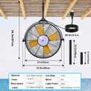 Woanger 21'' Outdoor Hanging Ceiling Fan with Light, Plug-in Hook Mount, IP44 Waterproof, 6-speed Motor, Remote/app, 3cct Dimmable LED for Gazebo Patio Pergola, Black (Yellow Blades)