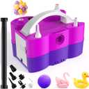 Balloon Pump Electric, 3-in-1 Portable Air Pump for Balloons and Inflatables, Fast Inflator Deflator for Pool Floats, Air Mattress, Birthday Party Decorations (Purple Blue)