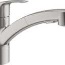 GROHE 30306DC1 Eurosmart Dual Spray Pull-Out Kitchen Faucet with Sprayer, 1.75 GPM, Supersteel (Stainless Steel)