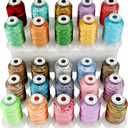 New brothread 25 Colors Variegated Polyester Embroidery Machine Thread Kit 500M (550Y) Compatible with Brother Janome Babylock Singer Pfaff Bernina Husqvaran Embroidery and Sewing Machines