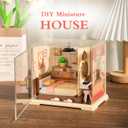 DIY Miniature House Kit, Dollhouse Kit, Miniature Kit, DIY Mini House Building Kit for Adult Teen, Tiny Room Making Kit Craft Hobbies Gift, Cozy Dream Bedroom