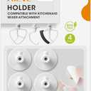 AIEVE 4 Pack Stand Mixer Attachment Holders Compatible with Kitchenaid Mixer Accessories,Flex Edge Beater, Flat Beater, Dough Hooks and Wire Whip Organizer
