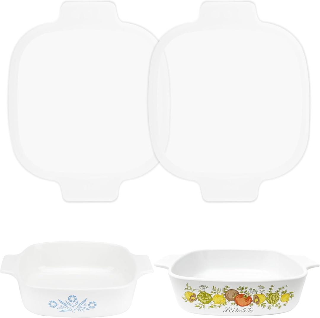 2 Packs Silicone Lids for Corningware A-1-B | A-1.5-B Casserole Dish, Dishwasher&Freezer Safe (Container NOT Included)
