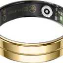 Smart Ring,Fitness Tracker Ring for Men/Women,Ultra Thin Smart Rings with Calories/Heart Rate/Blood Oxygen/Sleep Monitoring,No Subscription Fee,5ATM Waterproof (Gold, Ultra Thin-8#)