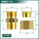 GORAGUCHI 3PCS 5/8" x 5/8" Tube OD Coupler, Brass Compression Tube Pipe Fitting Connector for Air/Fuel/Water/Gas/Oil