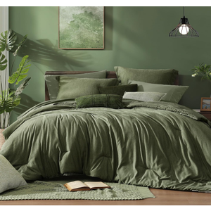 Monbix Queen Comforter Set - 7 Pieces Cationic Dyeing Olive Green Bed in a Bag Queen Bedding Sets with Comforter, Sheets, Pillowcases & Shams, Reversible Bedding Comforters Sets