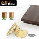 Chibery 3/8 Inch Inset Cabinet Hinges, 25 Pairs(50 Pack) Self Closing Flush Face Mount Hinges with Door Bumper, Variable Decorative Hardware for Bathroom, Furniture, Kitchen Cabinet Doors, Brass Gold