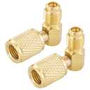 Anti-Blowback Adapters, 1/4" SAE Swivel Adapter, 90 Degree Elbow Mini Split Adapters 1/4 Female Swivel x 1/4 Male for R410A CFC HCFC HFC HVAC Refrigerant System 2PC (90 Degree)