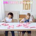 2 x AOCEAN 8 Inch Pink Wood Letters Unfinished Wood Letters for Wall Decor Decorative Standing Letters Slices Sign Board Decoration for Craft Home Party Projects (S)