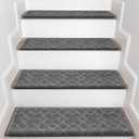 Bullnose Carpet Stair Treads, Stair Treads Non Slip 15 Pack, Stair Carpet Treads Soft Surface & TPE Backing, Peel and Stick Stair Treads for Wooden Steps Indoor (30"x9.5"x1.2", Grey)