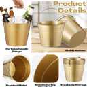 Didaey 6 Pcs Metal Beer Bucket Bulk Ice Bucket Ice Pails with Handle Champagne Soda Party Beverage Chiller for Summer Picnic Pool Wedding Party Supplies Wine Champagne Bar (9.1 x 7.1 x 6.7",Gold)