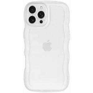 IYH Transparent Wave Case for iPhone 16 Pro 6.3 inches, Soft TPU Shockproof Cute Design Camera Protection Phone Covers for Women Men Boy Girls(White)