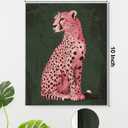 Pink Cheetah Canvas Wall Art Modern Cheetah Animal Print Poster Framed Painting for Home Living Room Wall Decor 8x10 Inch