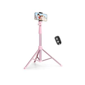 SENSYNE 72" Phone Tripod & Selfie Stick, Extendable Cell Phone Tripod Stand with Wireless Remote and Phone Holder, Compatible with iPhone Android Phone, Camera, Pink