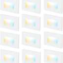 CLOUDY BAY 3 Color 120V Dimmable LED Indoor Outdoor Step Light,3000K/4000K/5000K 3W 100lm Stair Light,White Finish,12 Pack