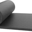 Foam Sleeping Pad for Camping - 0.75-Inch-Thick Waterproof Sleep Pad with Carry Straps for Cots, Tents, or Sleepovers by Wakeman Outdoors (Blue) (Black)