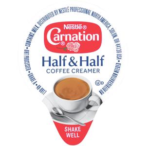 Nestle Carnation Coffee Creamer Half and Half, Made with Real Dairy, 0.304 fl oz Tubs (Pack of 360) (EXP 05/18/26)