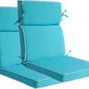 Outdoor Patio Chair Cushions Set of 2, Water Resistant Adirondack Chair Cushions 44 x 21 in, All Weather Seating Cushions for Outdoor Furniture