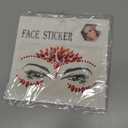 Red Face Gems Rhinestone Temporary Tattoo Sticker Halloween Eye Body Face Tattoos Party Makeup Self-Adhesive Face Jewels Crystal Makeup Diamonds Holiday Festival Party Supplies 2PCS