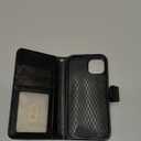 Bocasal Detachable Wallet Case for iPhone 13 RFID Blocking Card Slots Holder Premium PU Leather Magnetic Kickstand Shockproof Wrist Strap Removable Flip Protective Cover 5G 6.1 inch (Black)