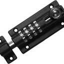 RESET-008 Combination Locking Bolt,4 Digit Combination Door Security Slide Latch Lock Set Your Own Password,Black