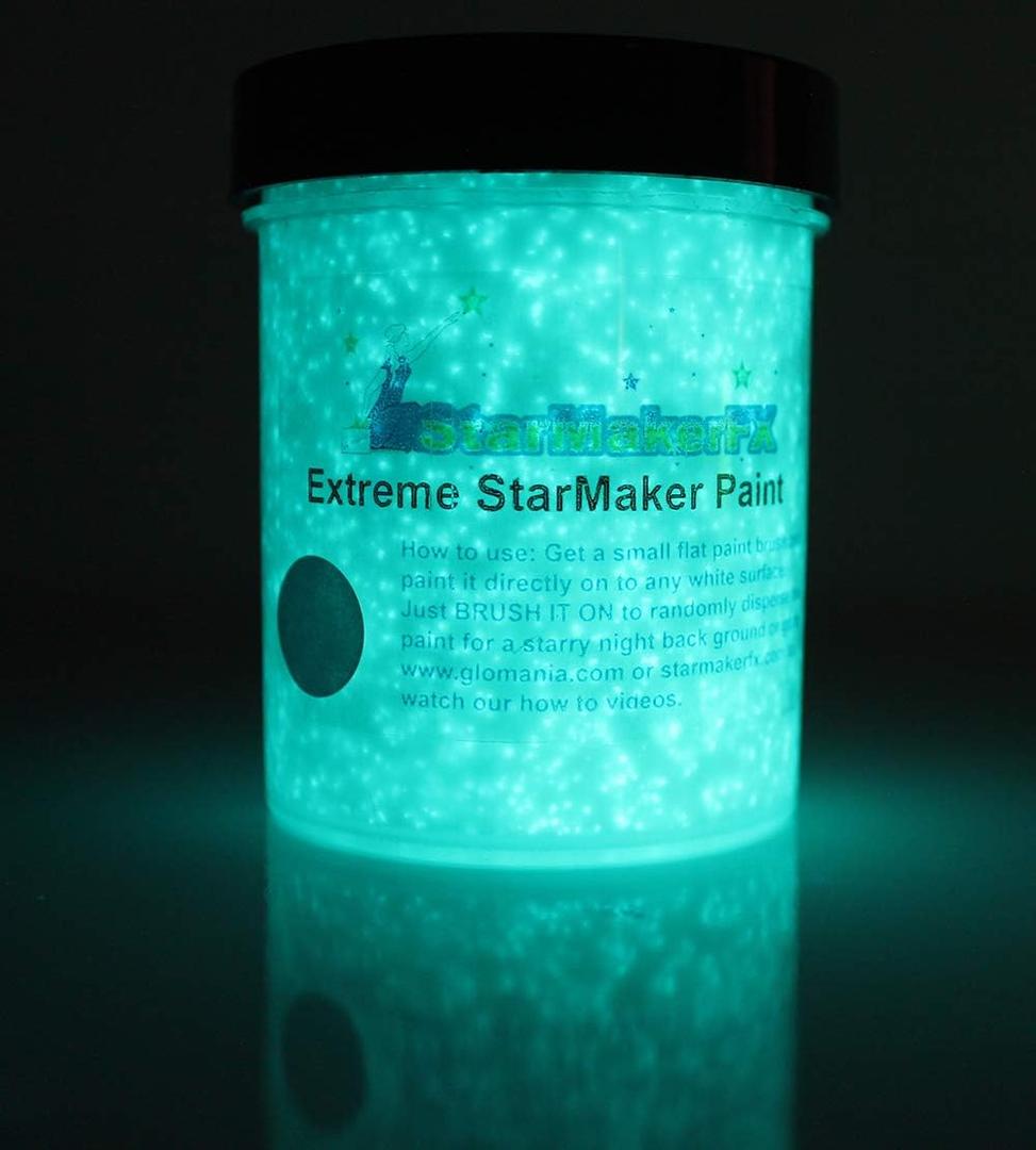 StarMaker Glow in The Dark Extreme FX Neutral Invisible Large Crystal UV Reactive Paint (Aqua)