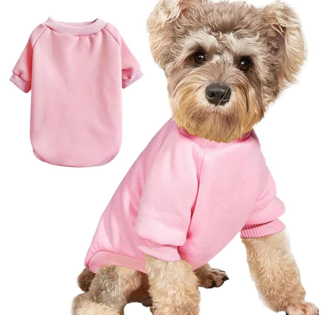 Puppy Sweater for Small Dogs Clothes Warm Winter Cat Clothe Pet Sweatshirt Knitwear Doggie Kitten Clothing, Pink, X-Large