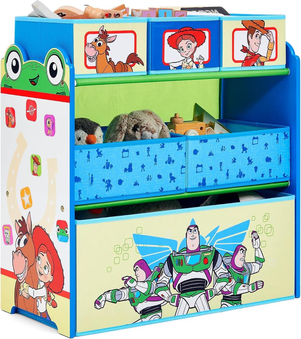 Delta Children - Toy Story Design & Store 6 Bin Toy Storage Organizer - Greenguard Gold Certified, Blue, 24.61"L x 11.81"W x 26.57"H