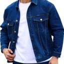 Bindefon Denim Jackets for Men Trucker Jean Jacket Unlined Coats Spring Fall Outfits (M)