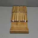 NIUXX Bamboo In-Drawer Knife Block Set for 12 Knives(Not Included), Large Kitchen Detachable Washable Cutlery Slot Organizer Storage Holder for Sharpening Steel and Cutter