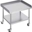 Stainless Steel Work Table, 30 x 36 x 30 Inch Commercial Food Prep Worktable with 4 Wheels, Casters, 3-Sided Backsplash Heavy Duty Prep Worktable, Metal Work Table for Restaurant Home Hotel