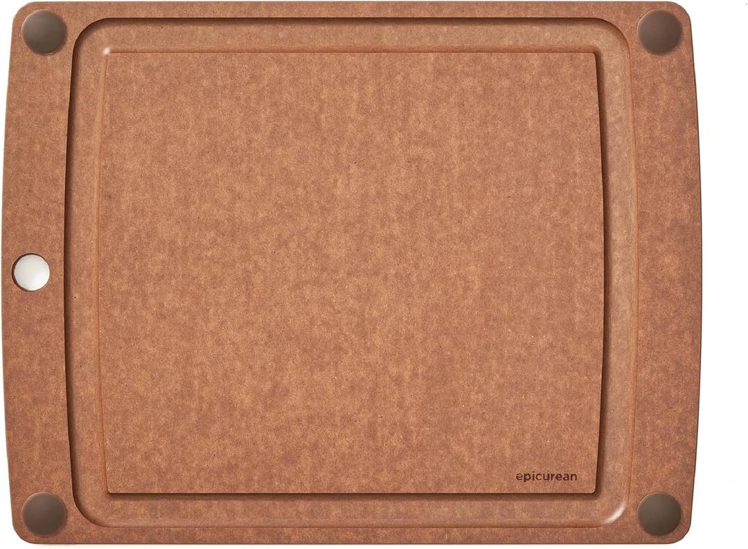 Epicurean All-In-One Cutting Board with Non-Slip Feet and Juice Groove - Non-toxic, Dishwasher Safe, Made in the USA, 14.5" x 11.25", Nutmeg, 14.5"L x 11.3"W