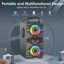 Portable Bluetooth Speakers 60W Big Powerful Wireless Loud Stereo Bass Sound Boombox Home Party Speaker with Subwoofer, FM Radio, LED Colorful Lights