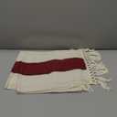 Socomi Boho Table Runner Macrame Valentine's Day Farmhouse Woven Cotton Linen Rustic Coffee Table Runner with Tassels for Dresser Scarf Home Decor Dining Room 12x90 in Burgundy Ivory