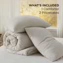 Bedsure King Comforter Set, Beige Soft Prewashed Bedding for All Seasons, 3 Pieces GentleSoft Bed Set, 1 Lightweight Comforter (104"x90") and 2 Pillowcases (20"x36")