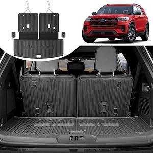 Cargo Mat for 2020-2025 Ford Explorer Accessories All Weather Trunk Liner Replacement for 2025 Ford Explorer ST Accessories 2025 2024 2023 2022 2021 Stereo