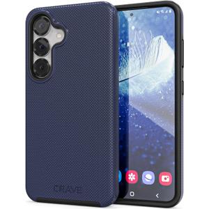 Crave Compatible with Samsung Galaxy S25 Case (6.2 inch), Slim Fit, Shockproof Dual Layer Grip, Wireless Charging Compatible - Navy