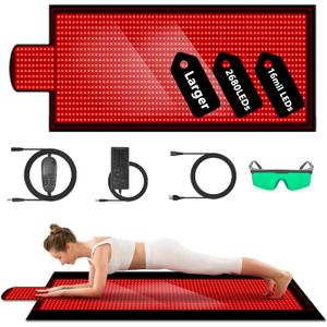 Large Red Light Therapy Mat for Full Body 84.65″ x33.46″ Red Light Therapy Sleeping Bed Mat Whole Body Infrared Mat 1400pcs 660nm&850nm Dual Wavelength LED Beads