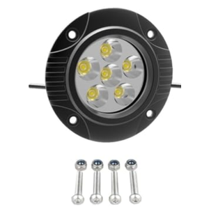 Super Bright Offroad LED Spotlight/Fog Light/Light Pods, 3.5 inch Round Flush-Mount, 6000K Cool-White Long-Range Spot Beam, Die-Cast Aluminum Housing, 12V/24V DC, Corrosion/Vibration Resistant, 1-Pack