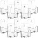 Chinco 10 Pack Acrylic Brochure Holders Bulk 6x8 Inch Commercial Menu Stands, Wall Mountable Display for Restaurants, Wedding, Literature, Pamphlets, Flyers and Trifold Documents