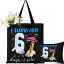 2 x Paterr 2 Pcs Teacher Appreciation Gifts Survival Kit Tote Bag Cosmetic Makeup Bag Pink Teacher Thank You Gifts for Women