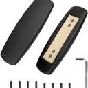 ALUCSET 10" Long x 3" Wide Office Chair Replacement Armrest Arm Pads Caps Univeral 4" 5.5" Mounting Hole Office Chair Parts 1 Pair (Black, Set of 2)