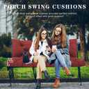 Porch Swing Cushions Outdoor, 5 Inch Thick Waterproof 2-3 Seater Replacement Swing Cushion with Backrest and Anti-Slip Ties, Perfect for Porch, Patio, Garden, Outdoor Bench Furniture, 60×40×5 Inch