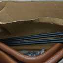 DUMOS 26 Inch Counter Height Bar Stools Set of 4, Modern Faux Leather High Barstools with Back and Metal Leg, Bar Chairs for Kitchen lsland, Brown