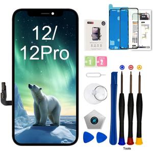 EFAITHFIX for iPhone 12/12 PRO Screen Replacement 6.1 Inch 3D Touch LCD Screen Display Full HD Digitizer Frame Assembly for 12/12 Pro with Repair Tools Screen Protector Waterproof Adhesive Sticker