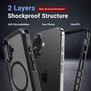 jaroco Magnetic for iPhone 16 Case, [Compatible with MagSafe][Military Grade Drop Protection][Heavy Duty Protection][Non-Slip][Shockproof] 2-Layer Durable Bumper Phone Case 6.1''-Black