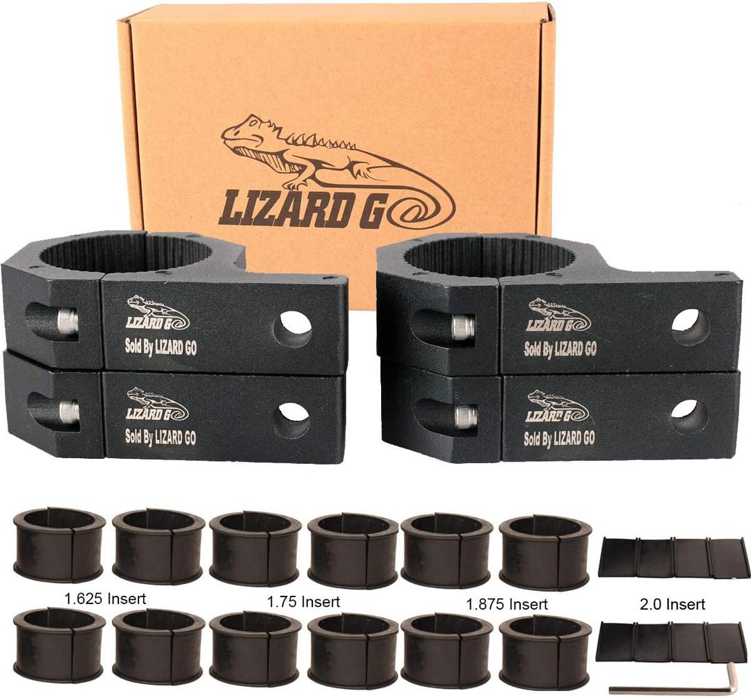 Tube Clamps - Pack of 4,Horizontal Bar Clamp 1.625 inch,1.75 inch,1.875 inch,2.0 inch,Roll Bar Clamp for LED Light Bar,Cube Lights,ATVs Whips (1.625~2.0" Clamps)