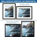 Hongkee 24x30 Frame Set of 2, Rustic Black Wood Style - Display 18x24 Picture Frame with Mat or 24 x 30 Poster without Mat, Wall Mounting Horizontal and Vertical