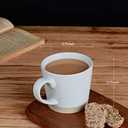 famiware Coffee Mugs for 4, 12 oz Mug Set, Dringking Cup with Handle for Coffee, Tea, Cocoa, Milk, Saturn serise, White